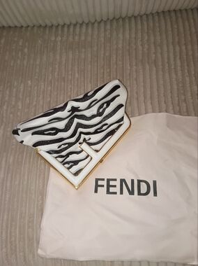 Fendi Black & White Zebra Frame Clutch